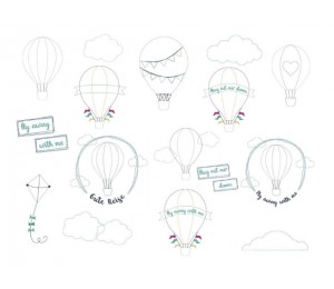 Stickserie - Ballon Liebe Fransenappli